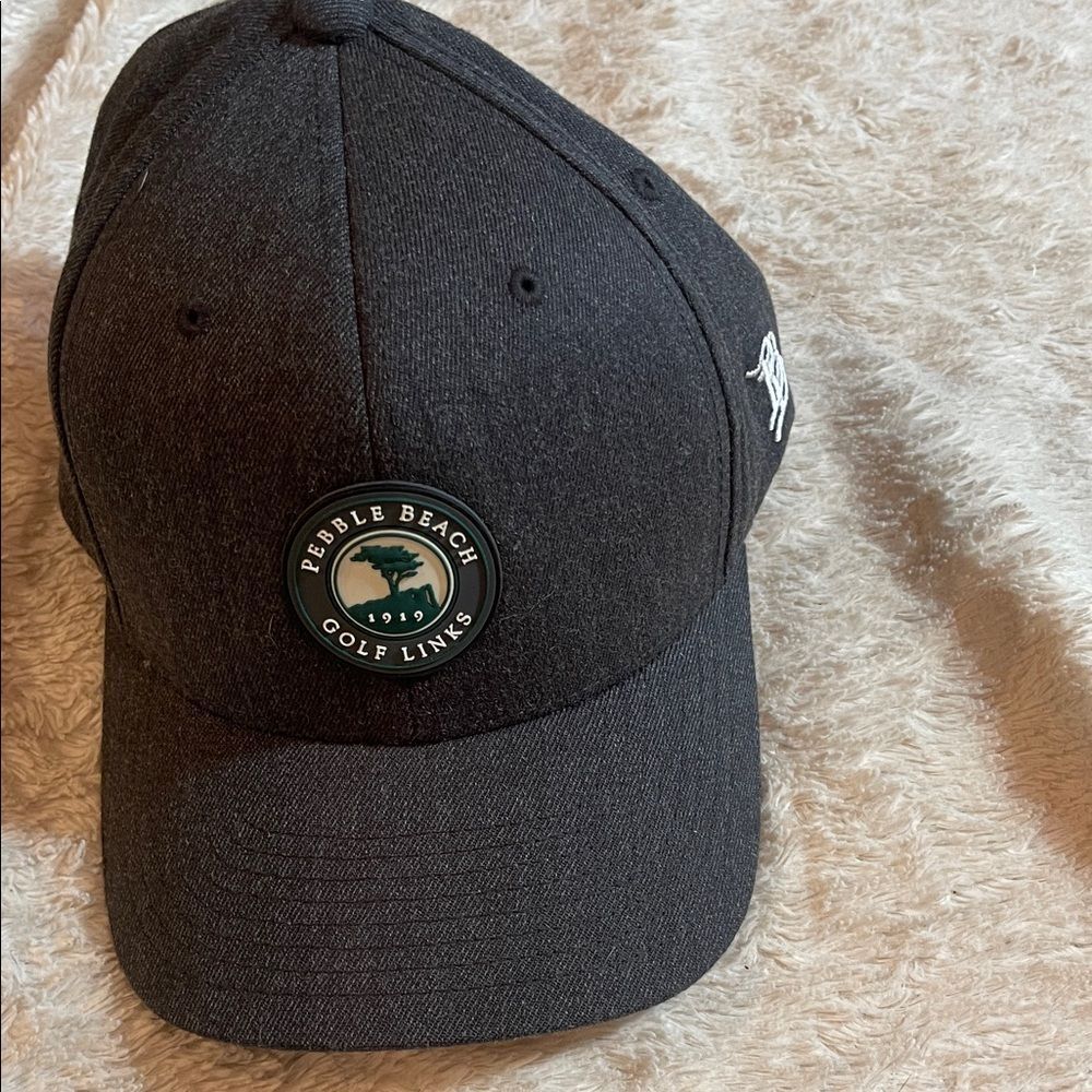 Pebble Beach Black Cap with Green Logo Patch